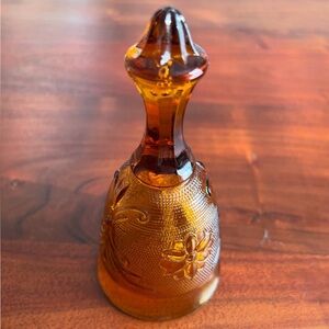 Indiana glass “Tiara” dinner bell in amber.